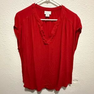 Liz Claiborne Red V-Neck Blouse